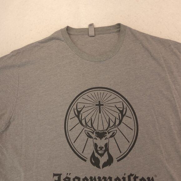 Jagermeister Crew Neck Shorts Sleeve Shirt Adult Mens Size Extra Large XL Gray - Picture 1 of 9